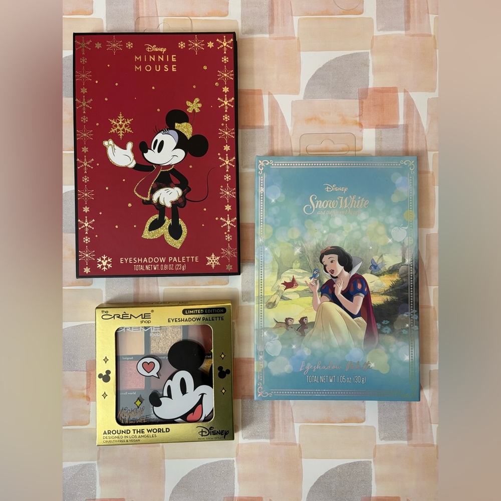 Disney Minnie Mouse & Snow White Eyeshadow Palettes - Red, Gold, Blue